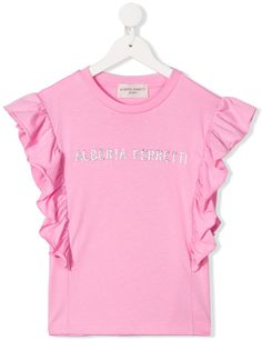 Alberta Ferretti Kids футболка с оборками на рукавах