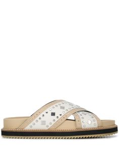 Twin-Set шлепанцы с перекрестными ремешками и заклепками