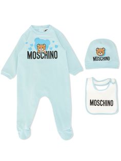 Moschino Kids "комплект из комбинезона, шапки и нагрудника с логотипом"
