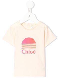 Chloé Kids футболка свободного кроя с принтом