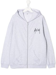 Msgm Kids худи на молнии с логотипом