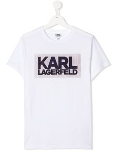 Karl Lagerfeld Kids футболка с декорированным логотипом