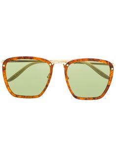 Gucci Eyewear солнцезащитные очки в квадратной оправе черепаховой расцветки