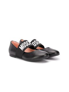 Moschino Kids балетки с круглым носком и логотипом