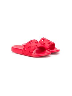Gucci Kids шлепанцы с вырезанными логотипами GG