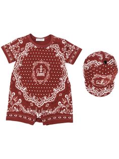 Dolce & Gabbana Kids комплект из комбинезона и кепки с принтом