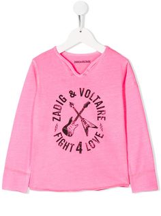 Zadig & Voltaire Kids футболка с графичным принтом