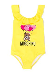 Moschino Kids слитный купальник с принтом Teddy Bear