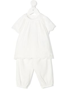 Chloé Kids комплект из блузки и брюк с кружевом