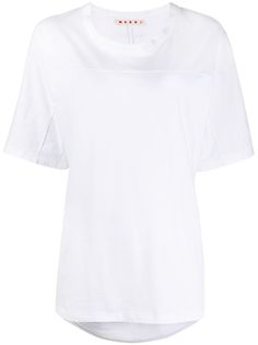 Marni футболка оверсайз с плиссировкой сзади
