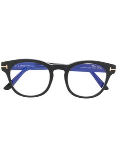 Tom Ford Eyewear очки в круглой оправе с логотипом