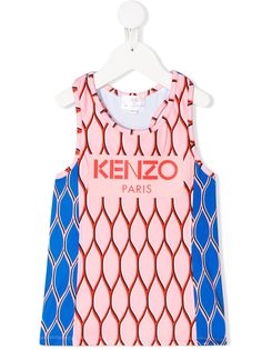 Kenzo Kids топ в стиле колор-блок с логотипом