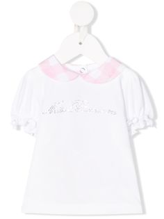 Miss Blumarine футболка с оборками и декорированным логотипом