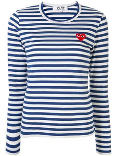 Comme Des Garçons Play футболка в полоску с нашивкой-логотипом