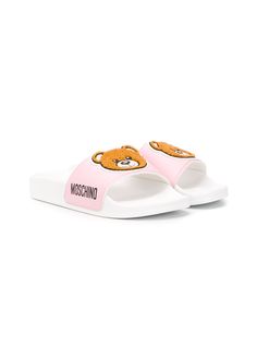Moschino Kids шлепанцы с логотипом Teddy Bear