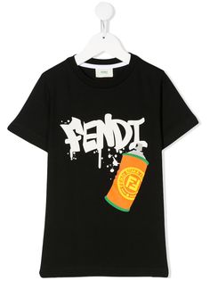 Fendi Kids футболка с принтом Graffiti
