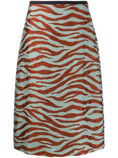 Odeeh юбка с завышенной талией и тигровым принтом