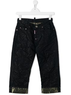 Dsquared2 Kids джинсы прямого кроя с эффектом металлик