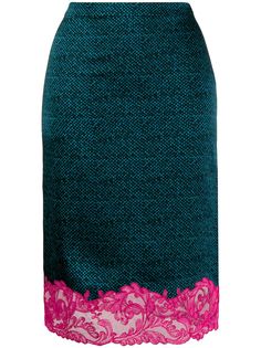 Versace юбка-карандаш с кружевным подолом
