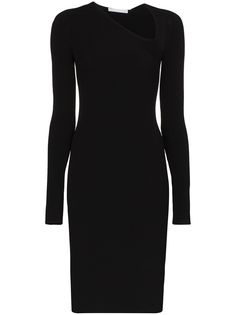 Helmut Lang приталенное платье асимметричного кроя