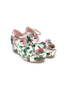 Dolce & Gabbana Kids сандалии на платформе с принтом