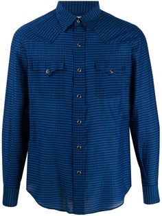 Saint Laurent рубашка в клетку гингем