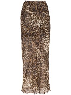 Nili Lotan юбка макси Ella с леопардовым принтом
