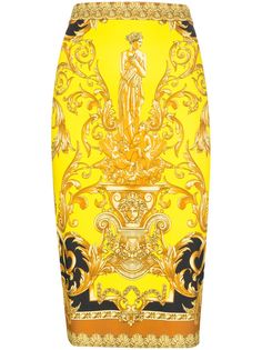 Versace юбка миди с принтом Baroque