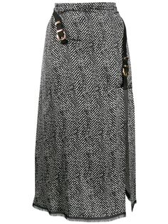 Versace юбка миди с узором в елочку