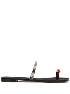 Giuseppe Zanotti сандалии Ring Gem на плоской подошве