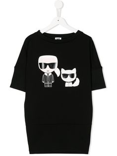 Karl Lagerfeld Kids платье-футболка с принтом Karl