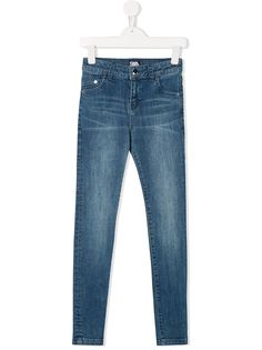 Karl Lagerfeld Kids джинсы скинни средней посадки с эффектом потертости