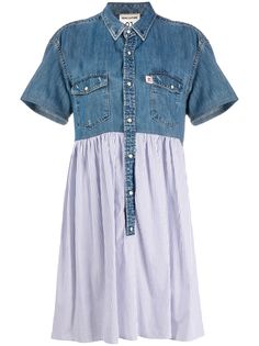 Semicouture платье-рубашка с джинсовой вставкой