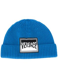 Versace шапка бини с нашивкой-логотипом