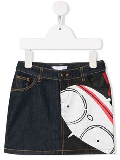 Little Marc Jacobs джинсовая юбка с принтом
