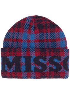 Missoni клетчатая шапка бини с логотипом