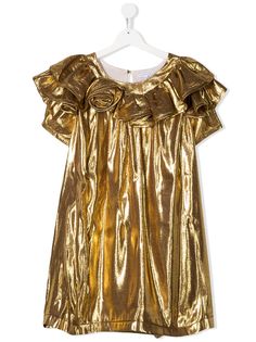 Little Marc Jacobs платье с эффектом металлик и оборками