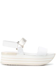 Hogan сандалии на платформе в полоску