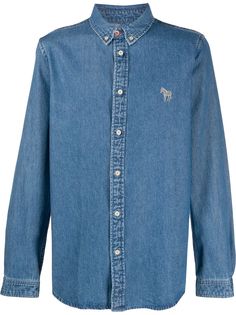 PS Paul Smith джинсовая рубашка с вышитым логотипом