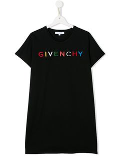 Givenchy Kids платье-футболка с вышитым логотипом
