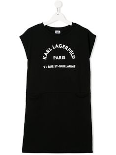Karl Lagerfeld Kids платье-футболка с логотипом
