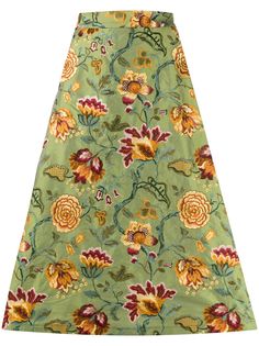 Société Anonyme юбка А-силуэта с цветочной вышивкой