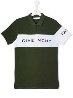 Givenchy Kids рубашка-поло в стиле колор-блок с логотипом