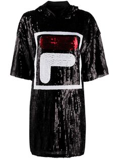 Fila платье с капюшоном и логотипом из пайеток