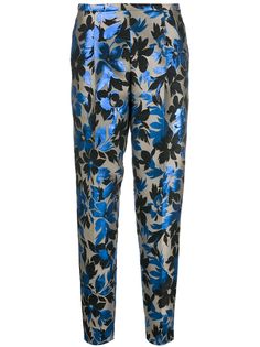 Boutique Moschino зауженные брюки с цветочной вышивкой