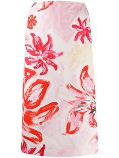 Marni юбка с завышенной талией и цветочным принтом