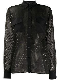 Frankie Morello полупрозрачная рубашка с принтом и эффектом металлик