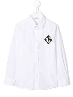 Dolce & Gabbana Kids рубашка с вышитым логотипом