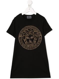 Young Versace платье-футболка с заклепками и логотипом