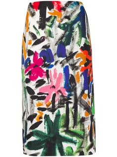 Marni юбка прямого кроя с цветочным принтом